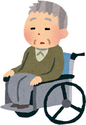 車椅子に座った高齢者のイメージイラスト