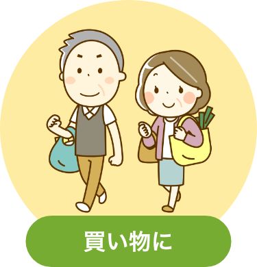 画像：買い物に