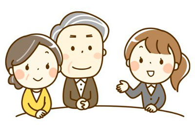 高齢者が相談するイメージ画像