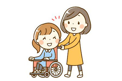 車椅子を押す女性のイメージ画像